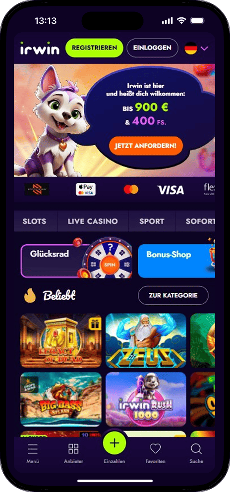Irwin Casino Homepage